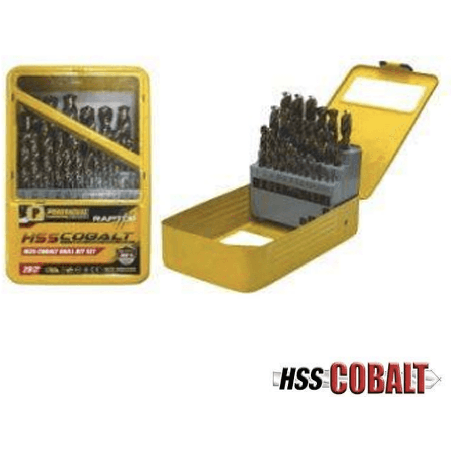 Powerhouse ANSI M35 Cobalt Jobber Drill Bit Set 29Pcs - KHM Megatools Corp. Powerhouse ANSI M35 Cobalt Jobber Drill Bit Set 29Pcs - KHM Megatools Corp.